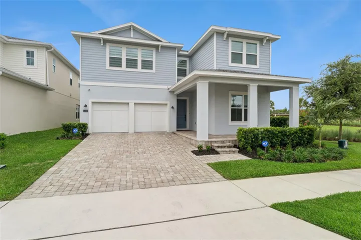 Long paver driveway