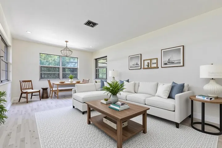 Virtually staged formal living room