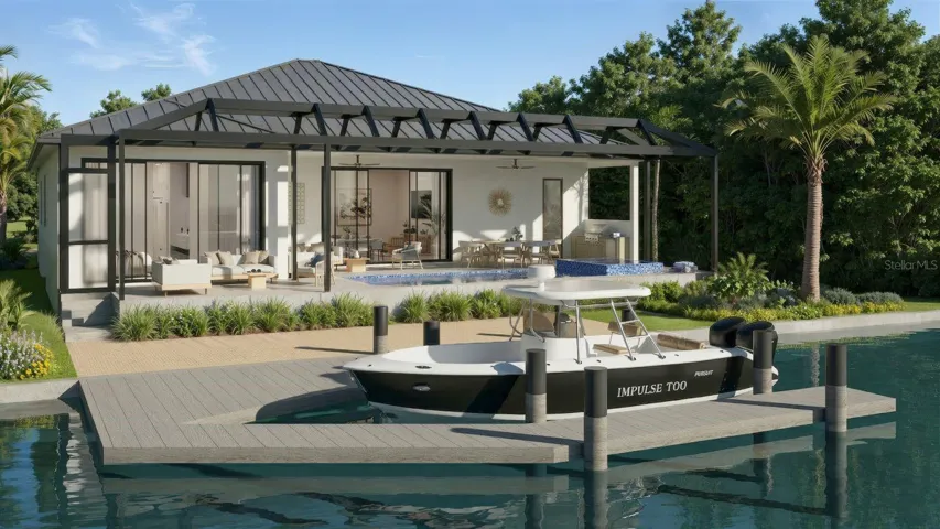 Boat Lift and Dock - Rendering