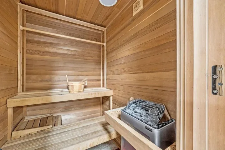 Sauna inside the work out room