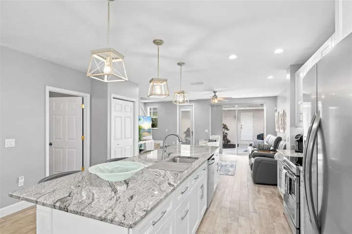 Kitchen and great room.