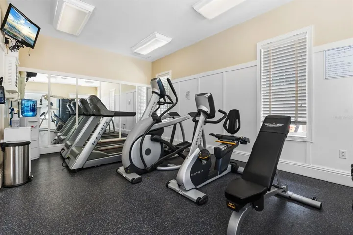 Harborage air conditioned fitness center.