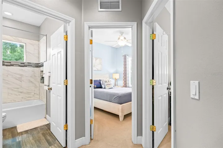 Main hall bath, bedroom 2, bedroom 3.