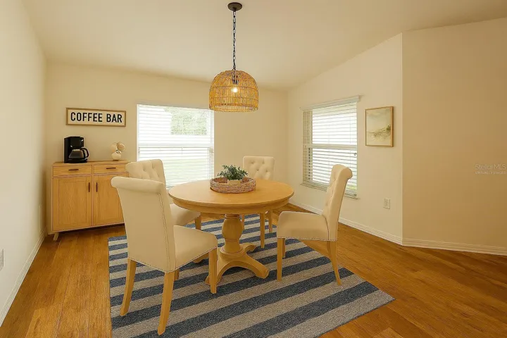 virtually staged dining room