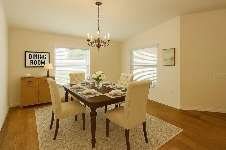 virtually staged dining room