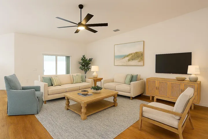 virtually staged family room
