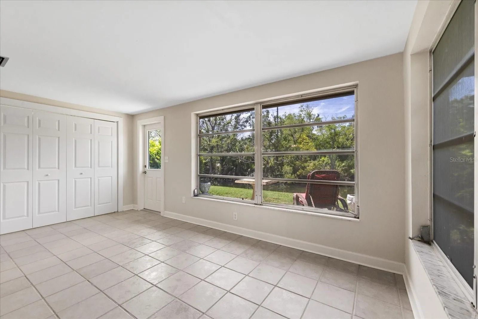 Lanai with large windows for great water views