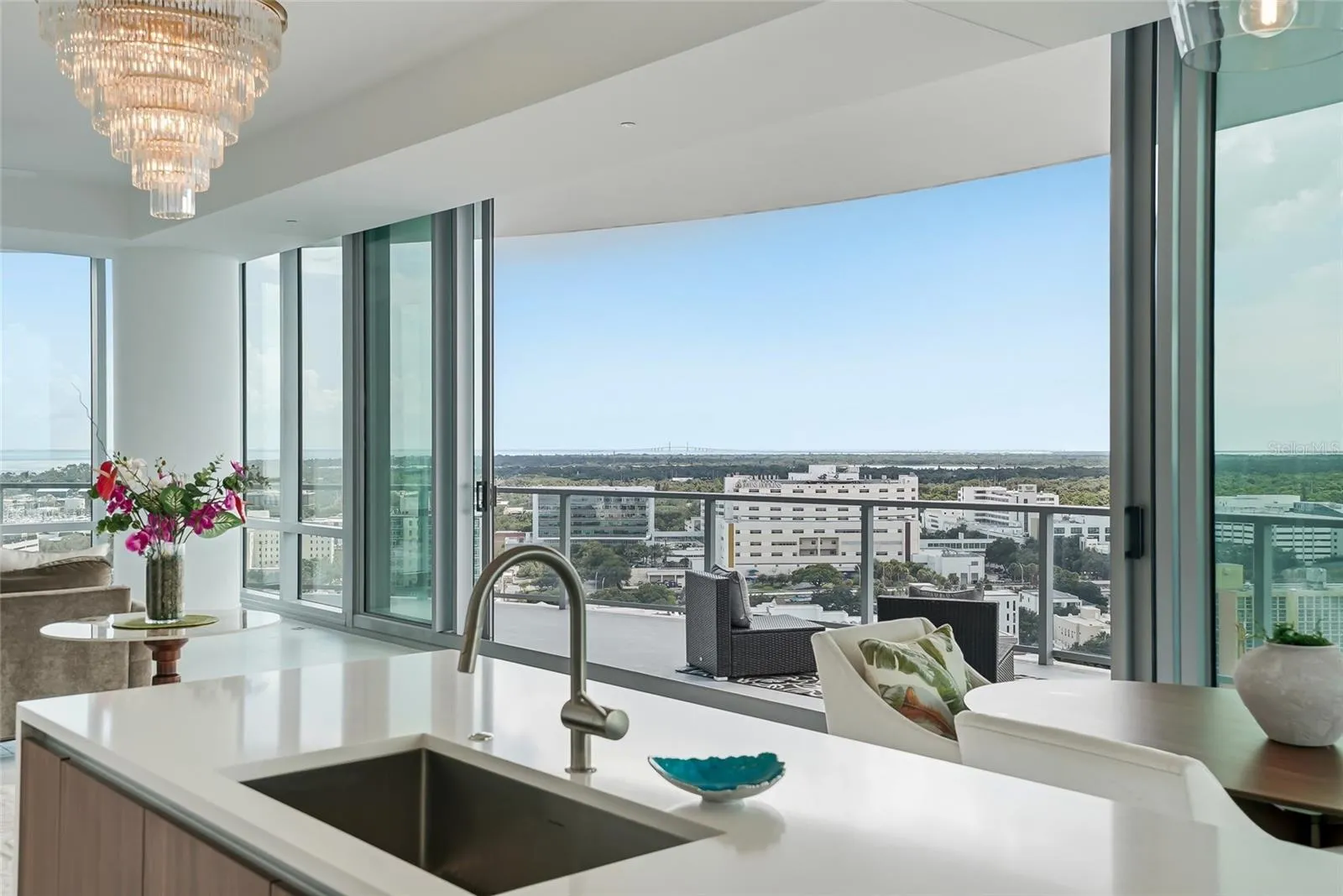 Elevated living with sweeping Gulf and downtown St. Petersburg views.
