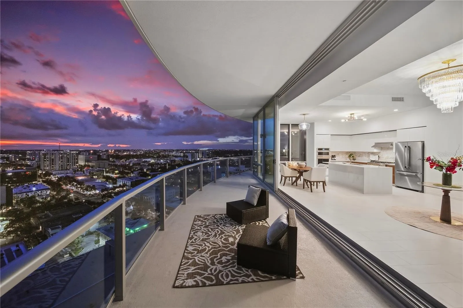 Double sliding doors make seamless indoor and outdoor living