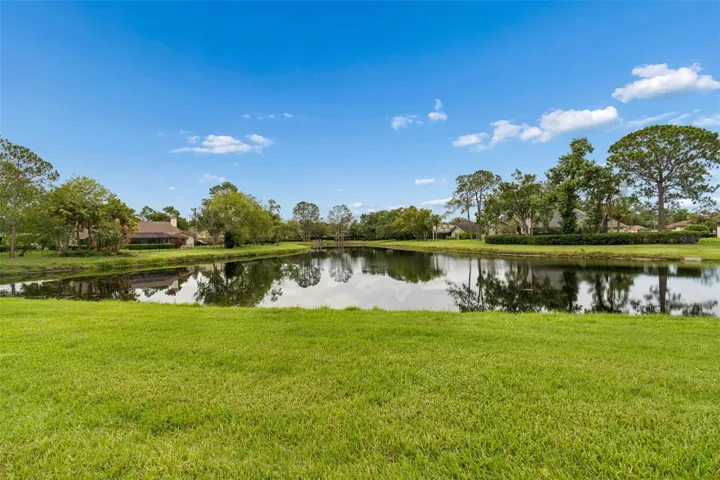 Peaceful pond views create the perfect backdrop for everyday living