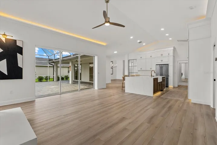 Living Room with Vaulted Ceilings