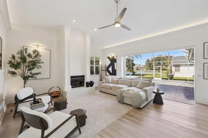 Living Room with Vaulted Ceilings