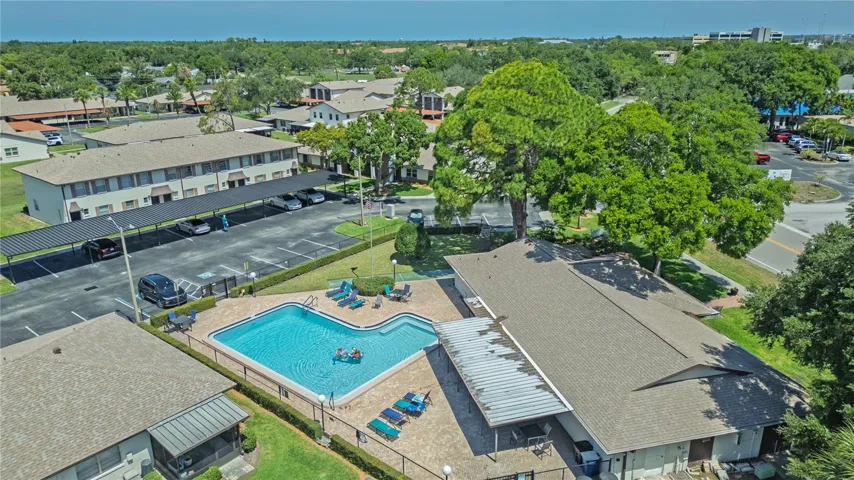 Pool is steps from the unit