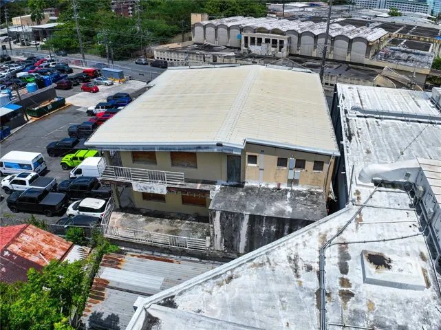 Aerial rear view of the property.