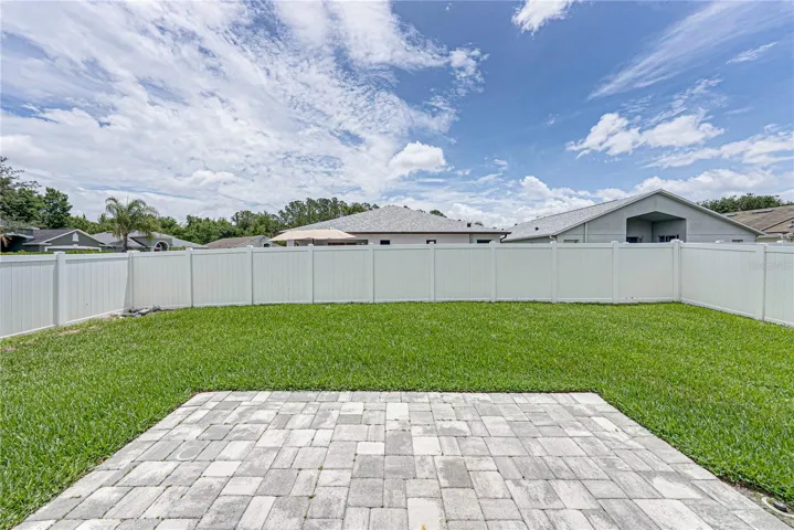 Rear Fenced Yard with Lush Grass