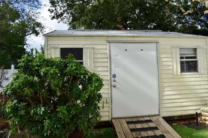 Storage shed.
