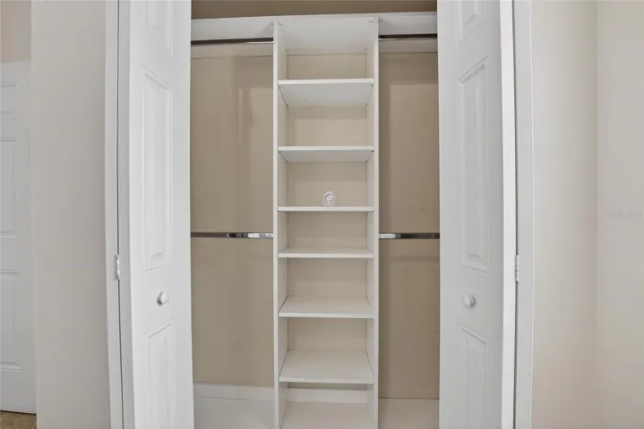 Bedroom 1 closet with built ins.