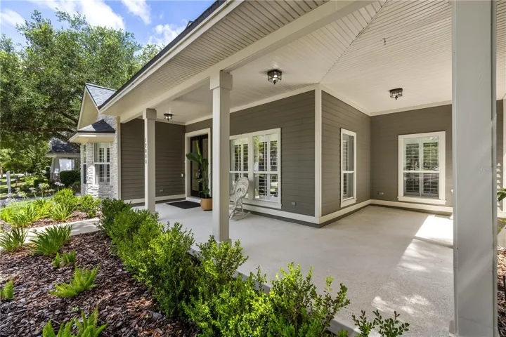 Welcoming front porch that wraps around