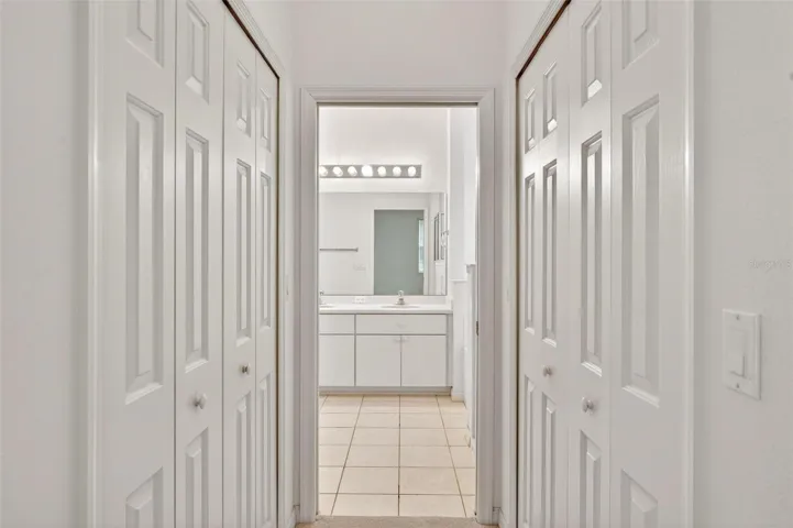 Double closets in primary bedroom