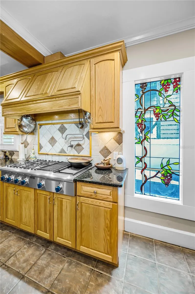 One of 2 beautiful on-of-a-kind leaded glass windows.