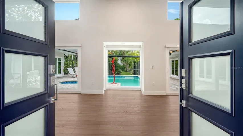 Light-filled interiors with soaring vaulted ceilings.