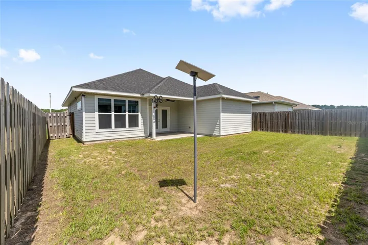 fenced yard