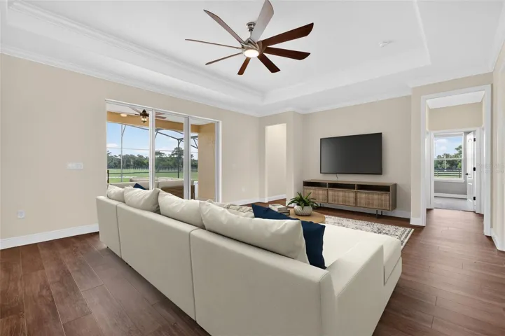 Virtually staged living room ~