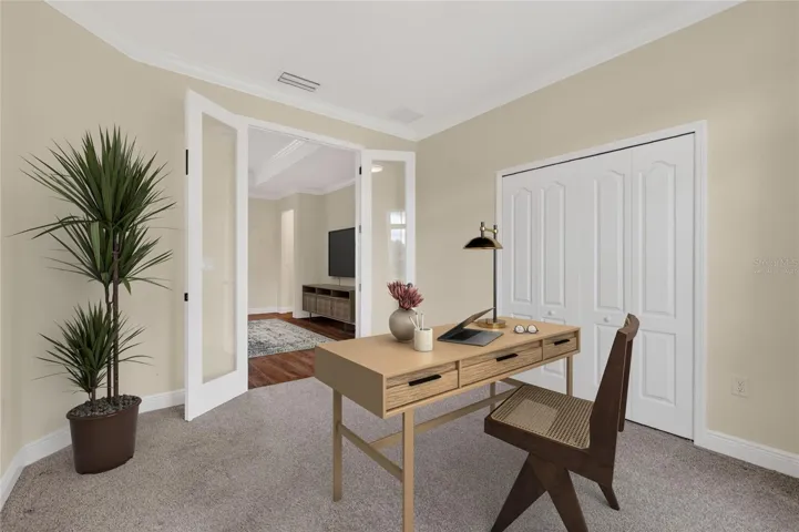 Virtually staged home office ~