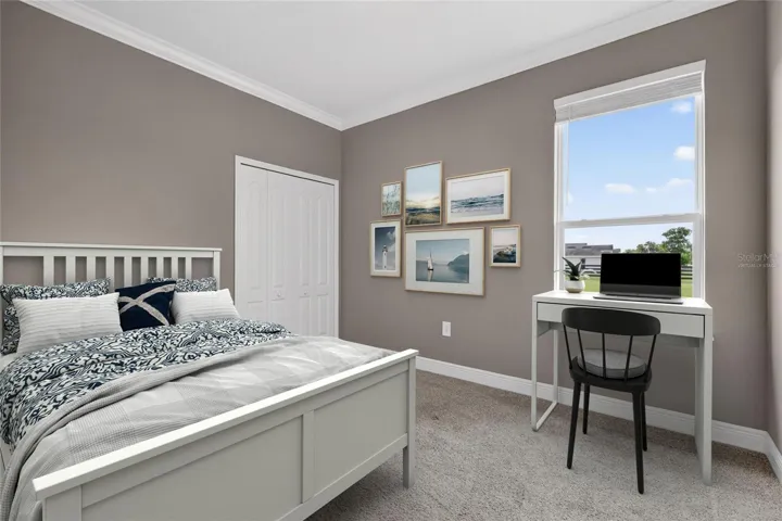 Virtually staged Bedroom 3 ~