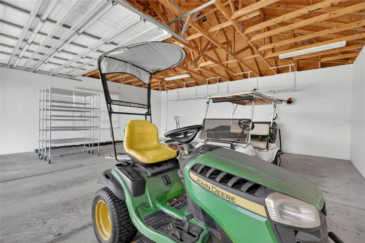 Interior of detached garage ~