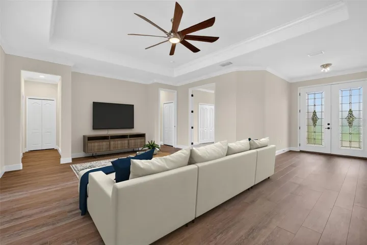 Virtually staged living room ~