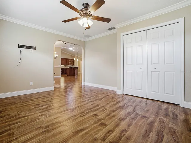 Den with a closet