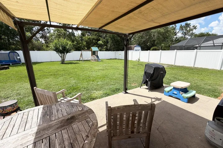 Fenced in back yard