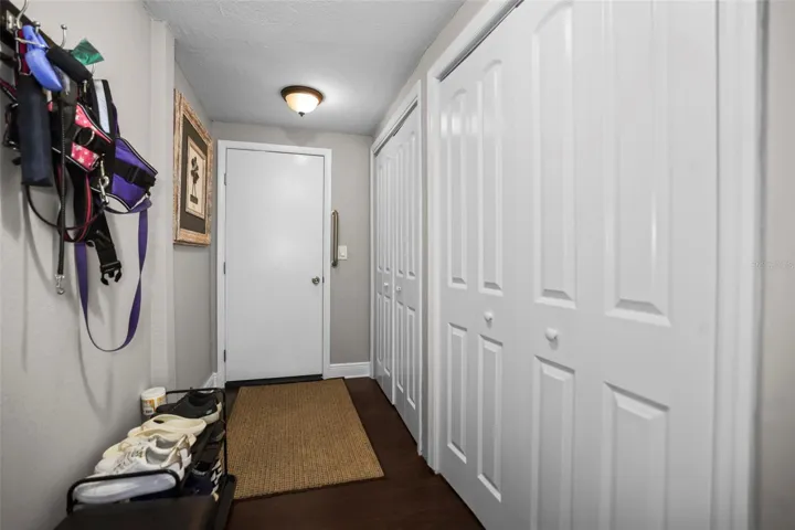 Hallway with storage to Laundry Room
