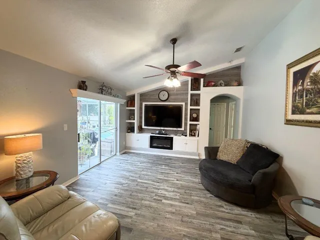 Living Room with New Luxury Vinyl Flooring