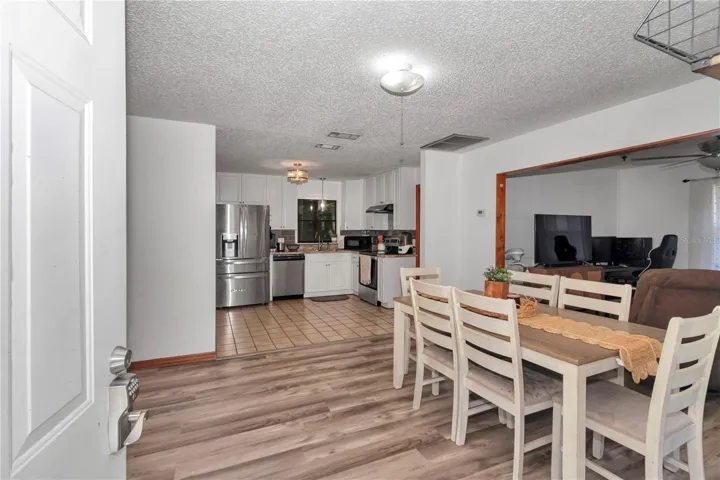 Dining area and kitchen