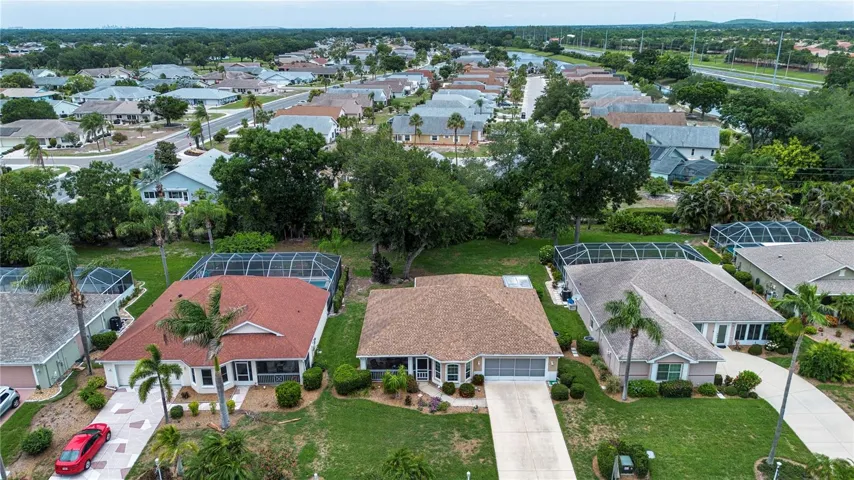 Aerial view of neighborhood