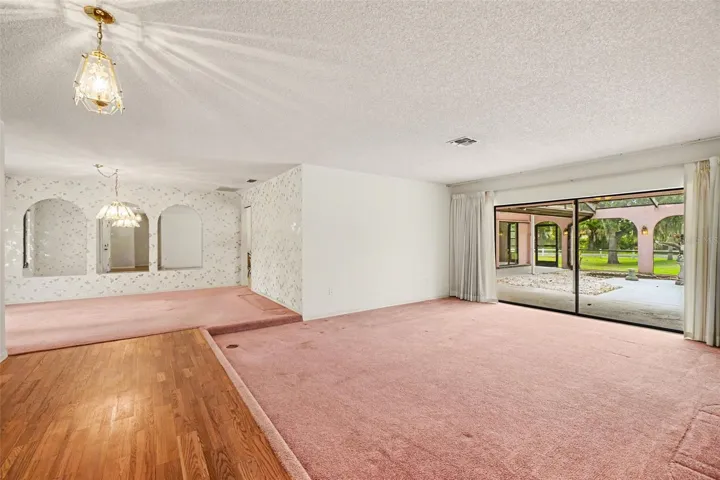 Front entrance with living and dining area
