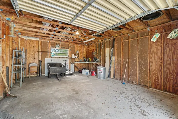 Inside of the storage shed