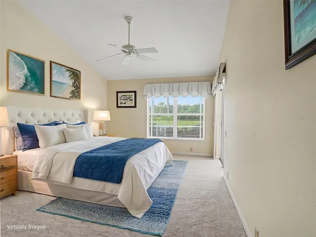 Virtually staged Primary bedroom.