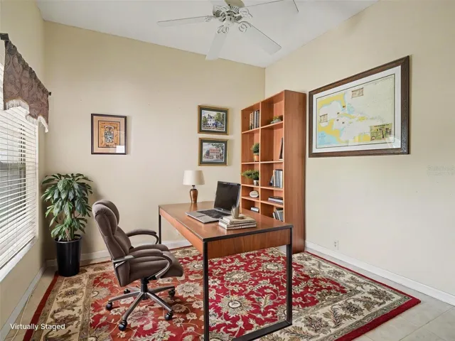 Virtually staged den