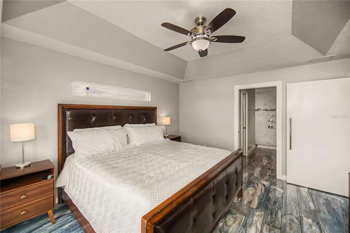 modern coastal elegance with luxurious tray ceiling