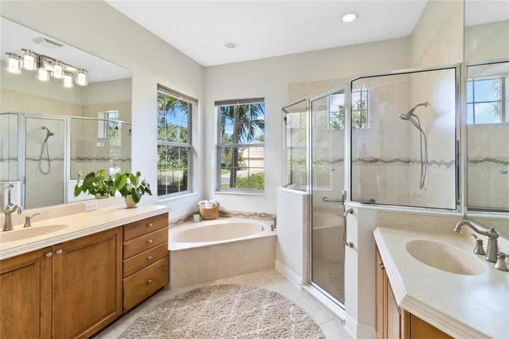 Separate Sinks, Garden Tub, Private Water closet and Large Glass Shower