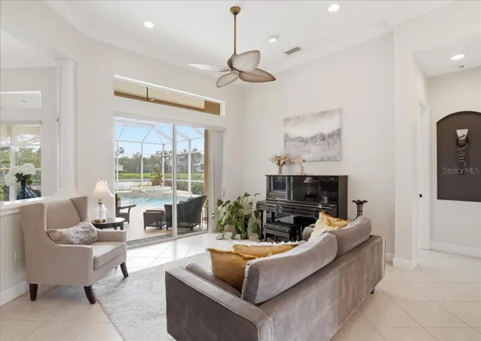 Formal Living Space with Slider to Pool