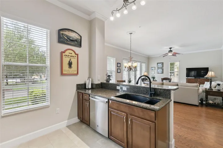 Kitchen view into Great Room