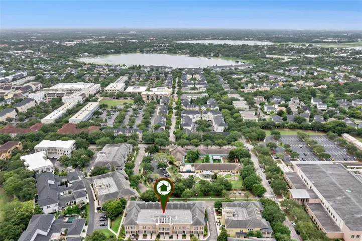 Condo building and view towards City Center and Lake Susannah