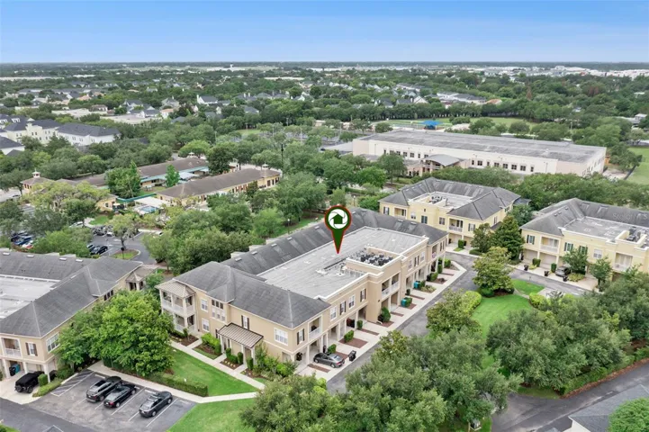 Condo Building and views of green spaces