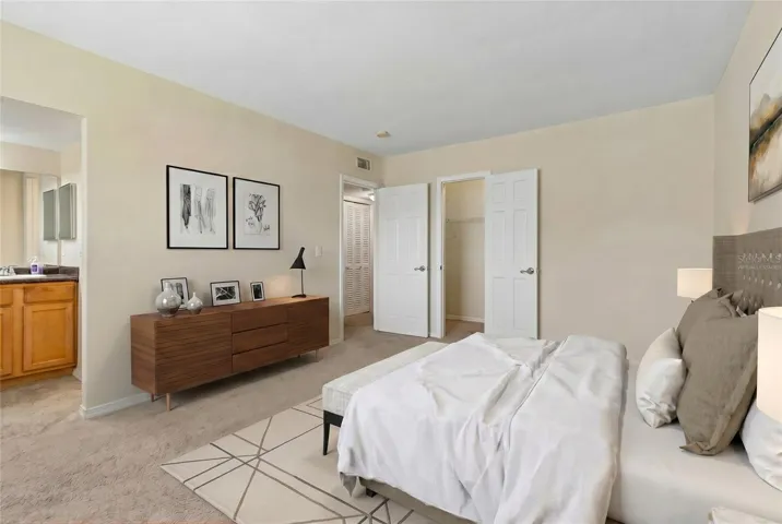 virtually staged primary bedroom