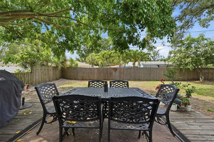 Fully fenced in yard