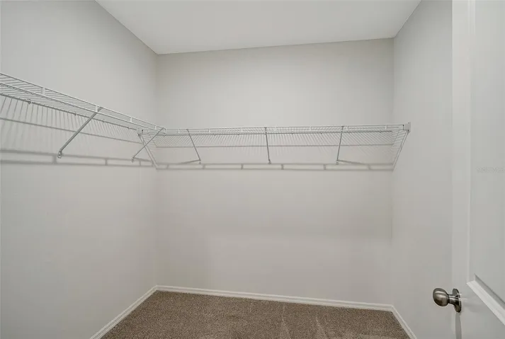 Large walk-in closet providing exceptional storage and organization space.